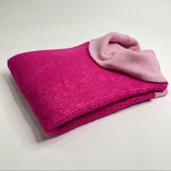 PARKHURST Barbie Pink Wool Mohair Blend Two Toned Side Split Turtleneck Sweater - Picture 9 of 13